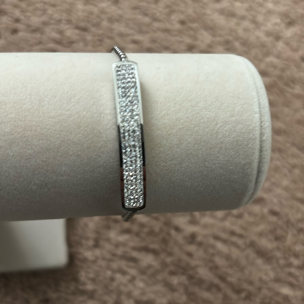 JCM stainless steel QVC adjustable silver bracelet